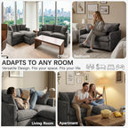 52'' Loveseat Sofa with Ottoman, Cloud Sofa Couch with 27" Deep Seat & 2 Pillows - Image 7