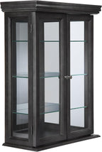 Design Toscano Country Tuscan Hardwood Wall Curio Cabinet: Ebony Black Finish - Image 3