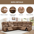 EBELLO Manual Reclining Sectional Sofa - Image 6