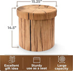Sorbus Tree Stump Stool, Toy Storage Ottoman 15 Inch Fake Tree Stumps Log Stool - Image 3
