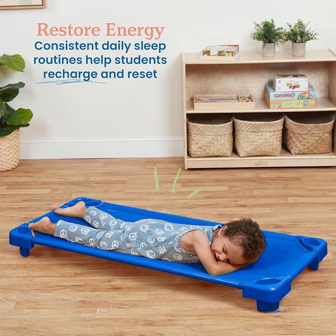 ECR4Kids Stackable Kiddie Cot, Ready-to-Assemble, Standard Size, Classroom - Image 3