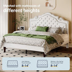 Allewie Queen Bed Frame with Adjustable Velvet Tiara Headboard, Upholstered - Image 7