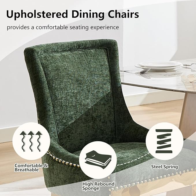 Upholstered Dining Chairs Set of 6, Modern Fabric Side Chairs - Image 4