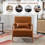 ANJ Mid Century Modern Accent Chair, PU Leather Reading Chair - Image 7