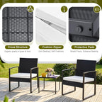 Flamaker 3 Pieces Patio Furniture Outdoor Wicker Modern Rattan Chair - Image 5