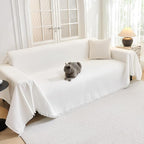 MYSKY HOME Couch Covers for Pets Thick Chenille White Cream Sofa Slipcover - Image 9