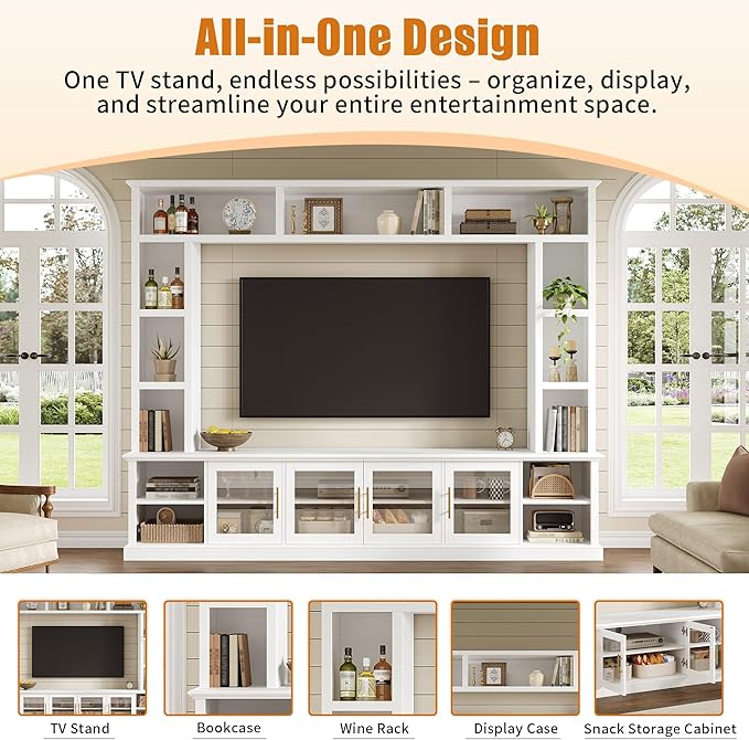 Merax 95" Entertainment Center for TVs up to 80", All-in-One TV Stand - Image 4