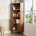 Lxsxlome Fluted Corner Cabinet, 66.928" Tall Corner Floor Cabinet - Image 7