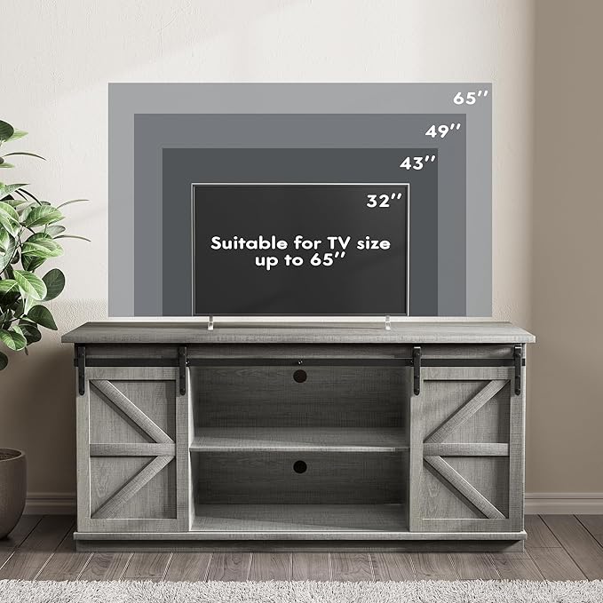 JUMMICO TV Stand for 65 Inch TV, Entertainment Center - Image 4