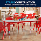 Flash Furniture Wren 23.625''W x 47.25''L Rectangular Red Plastic Height - Image 8