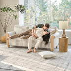 EcoHarbor Living 3-Seater Couch, Stripe 81" Mid-Century Modern Upholstered Sofa - Image 7