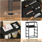 Furnulem Black Night Stand, Small Dresser - Image 6