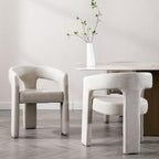RIVOVA Modern Barrel Dining Chair Grey PU Leather Upholstered Accent Side Chair - Image 3