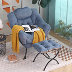 Tiita Lazy Chair with Ottoman, Comfy Leisure Sofa Reading Chair with Footrest - Image 6