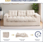 MAXYOYO Oversized Loveseat Sofa Couch, Upholstered Bean Bag Chair Cloud 3-Seat - Image 7