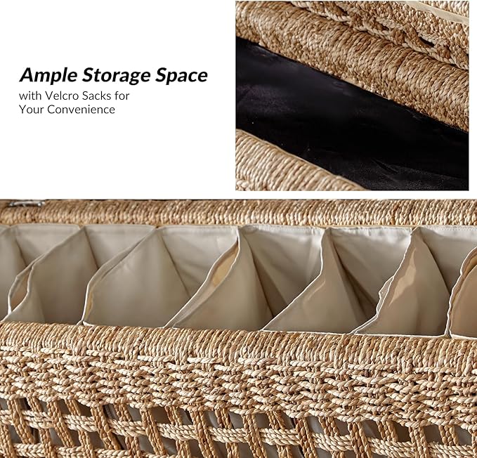 HULALA 56" Rattan Storage Bench - Image 5