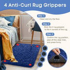 Ophanie Small Rug Washable Non Slip Throw Bedside Area Rugs, Fluffy Soft Blue - Image 2
