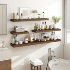 Acovy 32 Inch Floating Shelves, 3D Textured Wood Grain, Wooden Shelves - Image 2