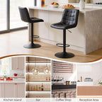 FIRAVOE Bar Stools Set of 2, Adjustable Counter Height Bar Stools 24"-33" - Image 9
