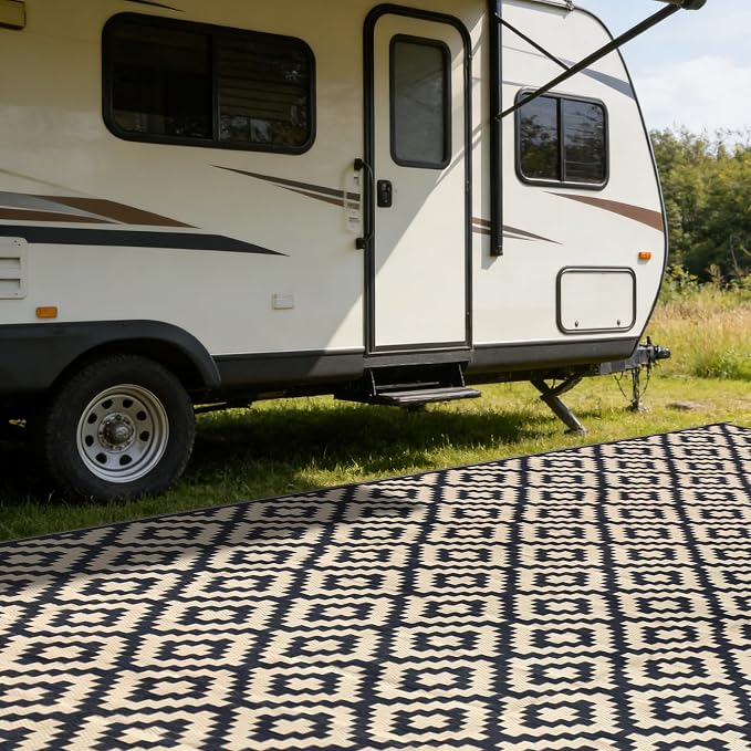SAND MINE Reversible Mats, Plastic Straw Rug, Modern Area Rug, Large Floor Mat - Image 7