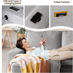 129" Convertible Sleeper Sofa Bed, L Shaped - Image 5