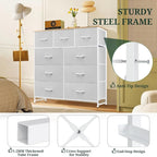 9-Drawer Dresser for Bedroom, Anti-Tip Tall Storage Organizer Chest of Drawers - Image 4