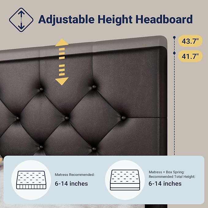 Allewie Upholstered King Size Platform Bed Frame - Image 4