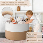 INDRESSME 115L Extra Large Jute Rope Basket, Blanket Basket Home Decor Baby - Image 3