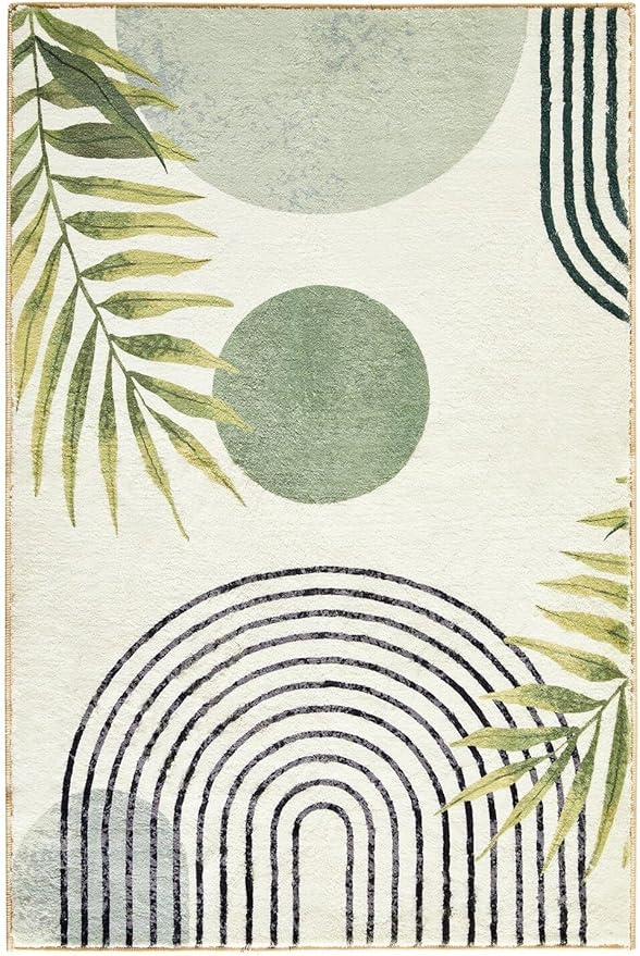 RoomTalks Mid Century Modern Washable Rug Stain Resistant, Boho Cute Aesthetic - Image 8