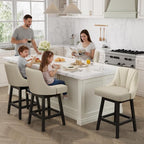 YaFiti Swivel Bar Stools Set of 2, 26 Inch Counter Height Bar Stools - Image 5