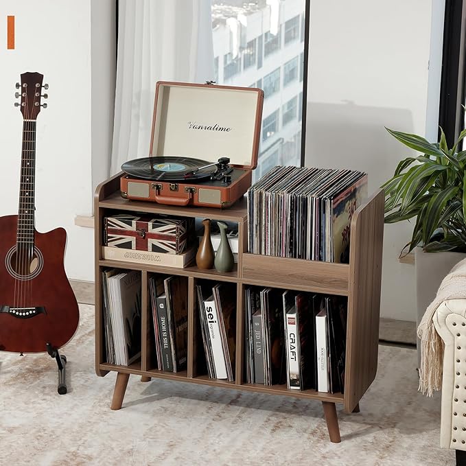 Record Player Stand, Large Record Player Table Cabinet - Image 4
