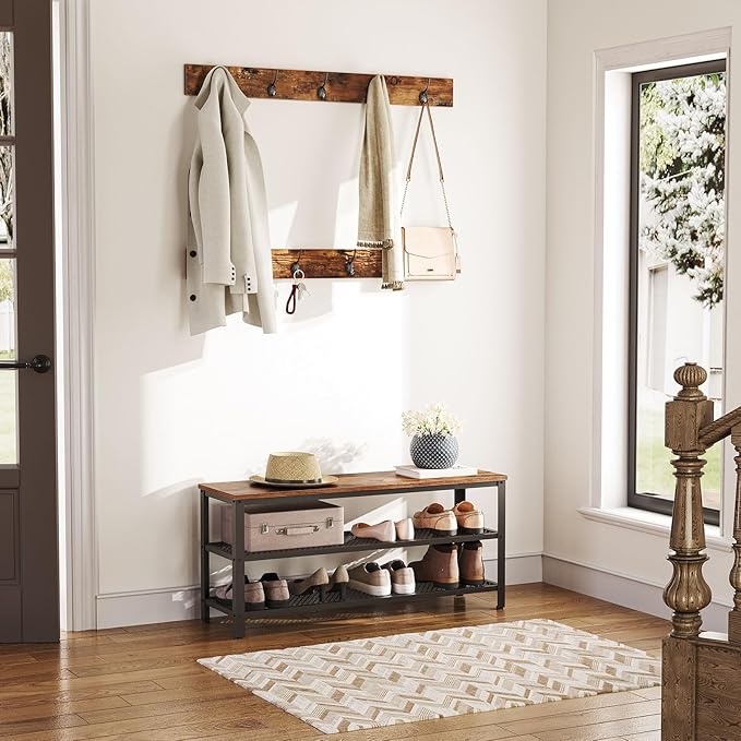 HOOBRO Hall Tree Entryway Storage Bench, Coat Rack Shoe Bench, Shoe Rack - Image 7