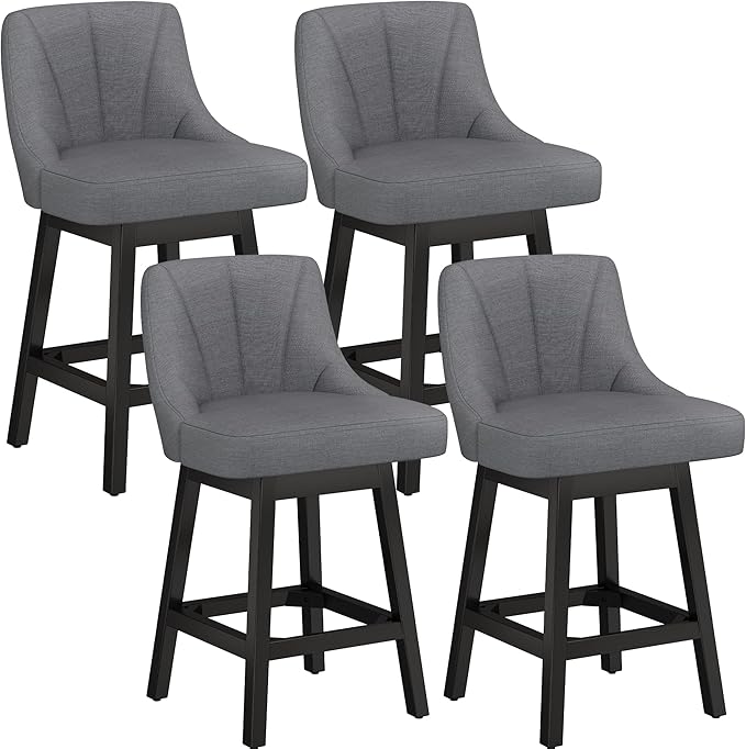 YaFiti Swivel Bar Stools Set of 4, 26 Inch Counter Height Bar Stools by YaFiti