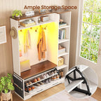 Itaar Hall Tree with Bench and Shoe Storage, Farmhouse Entryway Bench with Coat - Image 5