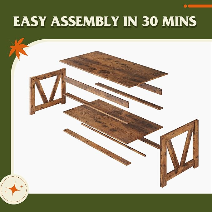 WLIVE Coffee Table, Wood Center Table - Image 9