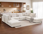 154" Oversized Chenille Couch Modular Sectional Sofa, Washable Cloud Couch - Image 4