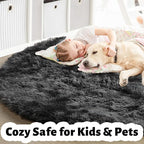 Amdrebio Tie-Dyed Dark Grey Round Area Rugs - Image 7