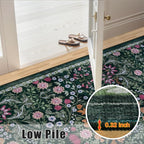 Area Rugs 9x12 Living Room: Floral Washable Rug Vintage Large Soft Boho - Image 8