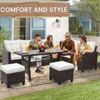 KROFEM 6-Piece Patio Furniture Set, Outdoor Sectional Sofa - Image 5