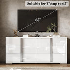 AMERLIFE 54" W High Gloss 6 Drawers Dressers - Image 7