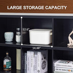 6 Cube Storage Organizer Bookshelf, Industrial Horizontal Bookcase, Accent - Image 4