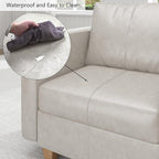 EASE MOOSE Armrest Module for Modular Sectional Sofa, Faux Leather Side - Image 7