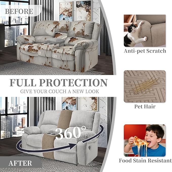 100% Waterproof Sectional Recliner Couch Covers - Image 5
