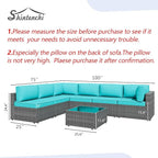 7 Piece Outdoor Patio Furniture Set, All Weather Conversation Set - Image 3