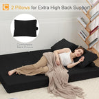 COMAX Futon Sofa Bed, Convertible Folding Sofa Bed, Boneless Couch Loveseat - Image 5