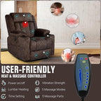 LEVELEVE Retro Rocking Recliner Chair, Massage Rocker Recliner Chair - Image 6