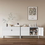 Metal Storage Cabinet, 2 Door TV Stand, Metal Mesh Accent Cabinet, Magnetic - Image 2