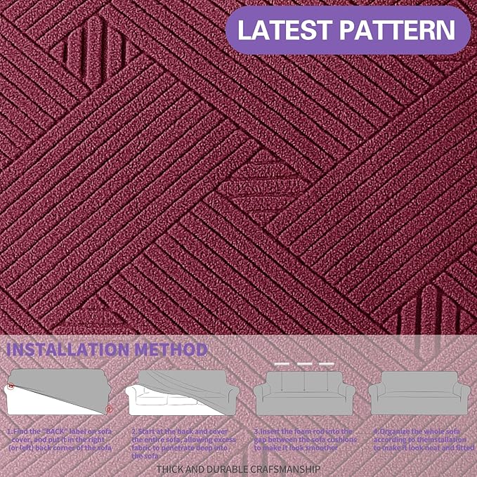 ZNSAYOTX Super Stretch Loveseat Covers, New Striped Love Seat Slipcover - Image 5