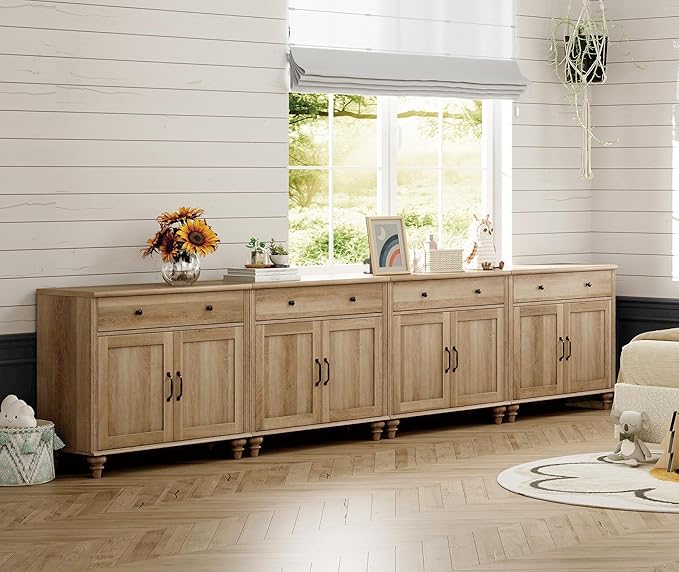 WAMPAT Farmhouse TV Stand for 85 inch TV - Image 7