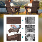 SERWALL Adirondack Chair with Cup Holders - Image 3